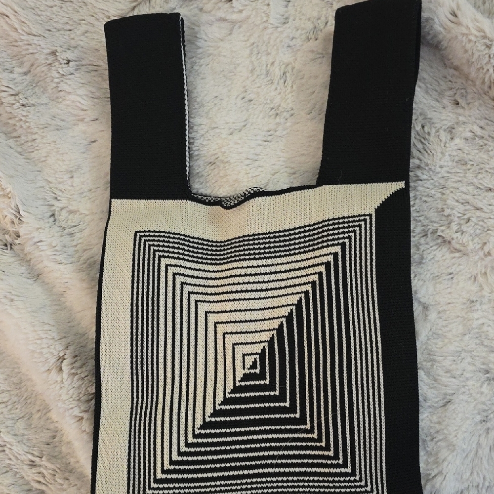 Geometric Black and White Tote Bag